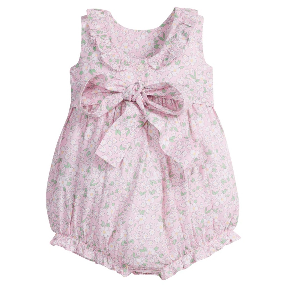NWT - LITTLE ENGLISH ISABEL BUBBLE IN PINK WIMBLEDON FLORAL - 12 MOS
